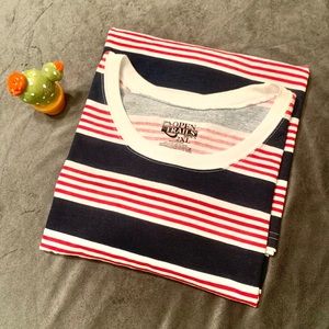 🎉 Men’s Open Trails RedBlue Striped Tee 2XL